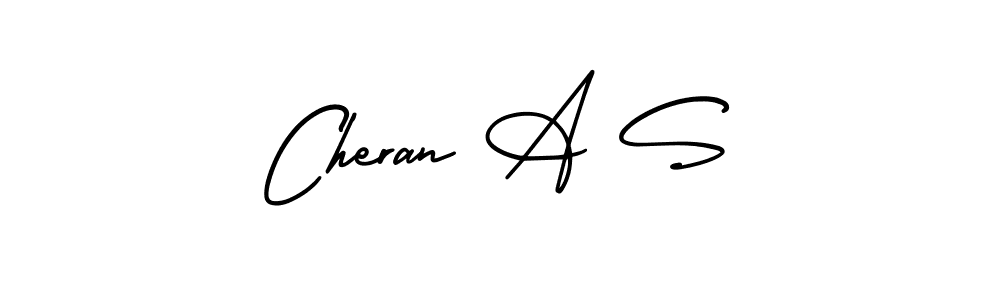 How to make Cheran A S name signature. Use AmerikaSignatureDemo-Regular style for creating short signs online. This is the latest handwritten sign. Cheran A S signature style 3 images and pictures png