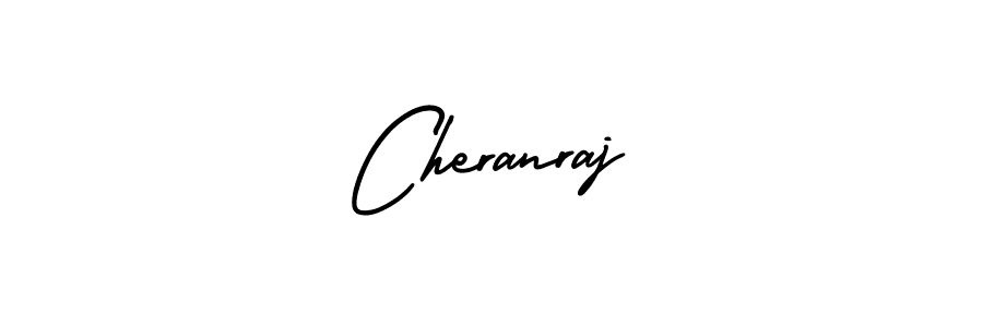 You should practise on your own different ways (AmerikaSignatureDemo-Regular) to write your name (Cheranraj) in signature. don't let someone else do it for you. Cheranraj signature style 3 images and pictures png