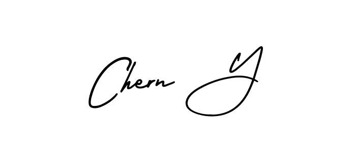 You should practise on your own different ways (AmerikaSignatureDemo-Regular) to write your name (Chern Y) in signature. don't let someone else do it for you. Chern Y signature style 3 images and pictures png