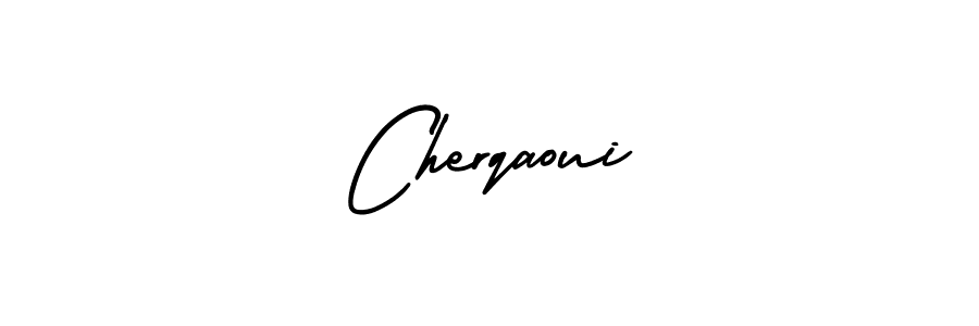 How to make Cherqaoui name signature. Use AmerikaSignatureDemo-Regular style for creating short signs online. This is the latest handwritten sign. Cherqaoui signature style 3 images and pictures png