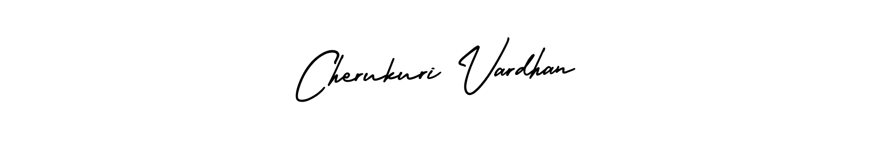 You should practise on your own different ways (AmerikaSignatureDemo-Regular) to write your name (Cherukuri Vardhan) in signature. don't let someone else do it for you. Cherukuri Vardhan signature style 3 images and pictures png