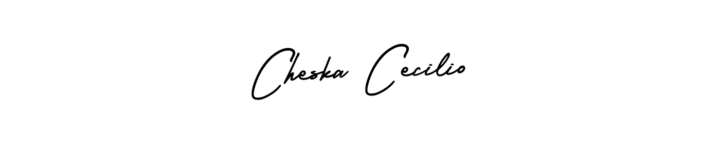 This is the best signature style for the Cheska Cecilio name. Also you like these signature font (AmerikaSignatureDemo-Regular). Mix name signature. Cheska Cecilio signature style 3 images and pictures png