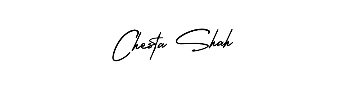 Make a short Chesta Shah signature style. Manage your documents anywhere anytime using AmerikaSignatureDemo-Regular. Create and add eSignatures, submit forms, share and send files easily. Chesta Shah signature style 3 images and pictures png