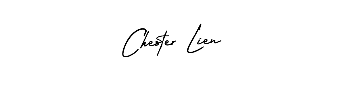 How to make Chester Lien name signature. Use AmerikaSignatureDemo-Regular style for creating short signs online. This is the latest handwritten sign. Chester Lien signature style 3 images and pictures png