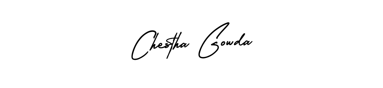 Make a short Chestha Gowda signature style. Manage your documents anywhere anytime using AmerikaSignatureDemo-Regular. Create and add eSignatures, submit forms, share and send files easily. Chestha Gowda signature style 3 images and pictures png