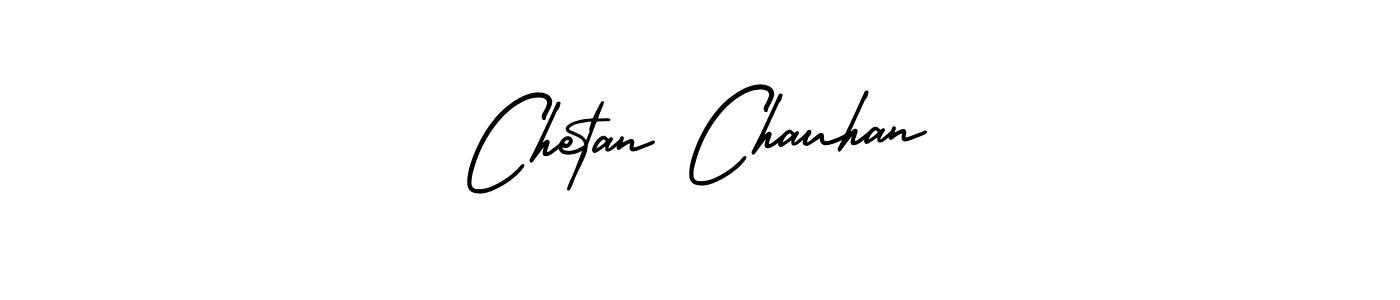 How to make Chetan Chauhan name signature. Use AmerikaSignatureDemo-Regular style for creating short signs online. This is the latest handwritten sign. Chetan Chauhan signature style 3 images and pictures png