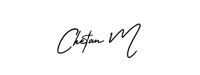 Make a beautiful signature design for name Chetan M. With this signature (AmerikaSignatureDemo-Regular) style, you can create a handwritten signature for free. Chetan M signature style 3 images and pictures png