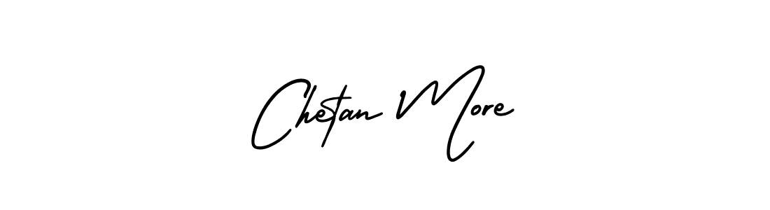 You should practise on your own different ways (AmerikaSignatureDemo-Regular) to write your name (Chetan More) in signature. don't let someone else do it for you. Chetan More signature style 3 images and pictures png