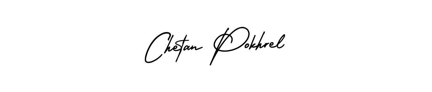 How to make Chetan Pokhrel name signature. Use AmerikaSignatureDemo-Regular style for creating short signs online. This is the latest handwritten sign. Chetan Pokhrel signature style 3 images and pictures png