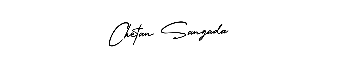 How to make Chetan Sangada name signature. Use AmerikaSignatureDemo-Regular style for creating short signs online. This is the latest handwritten sign. Chetan Sangada signature style 3 images and pictures png