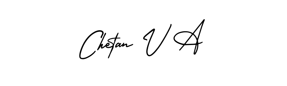 The best way (AmerikaSignatureDemo-Regular) to make a short signature is to pick only two or three words in your name. The name Chetan V A include a total of six letters. For converting this name. Chetan V A signature style 3 images and pictures png