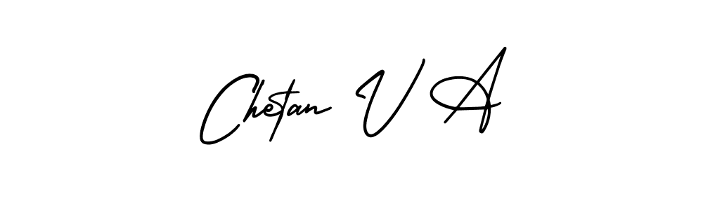 The best way (AmerikaSignatureDemo-Regular) to make a short signature is to pick only two or three words in your name. The name Chetan V A include a total of six letters. For converting this name. Chetan V A signature style 3 images and pictures png