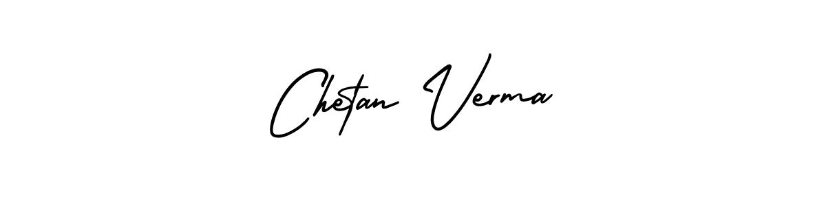 How to make Chetan Verma name signature. Use AmerikaSignatureDemo-Regular style for creating short signs online. This is the latest handwritten sign. Chetan Verma signature style 3 images and pictures png