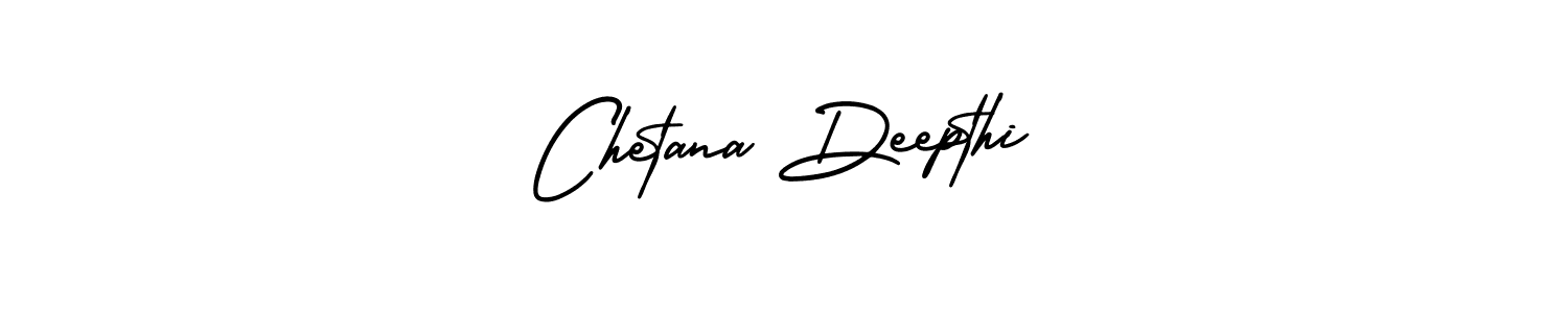 You should practise on your own different ways (AmerikaSignatureDemo-Regular) to write your name (Chetana Deepthi) in signature. don't let someone else do it for you. Chetana Deepthi signature style 3 images and pictures png