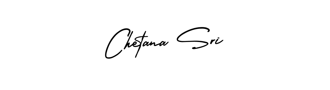 How to make Chetana Sri name signature. Use AmerikaSignatureDemo-Regular style for creating short signs online. This is the latest handwritten sign. Chetana Sri signature style 3 images and pictures png