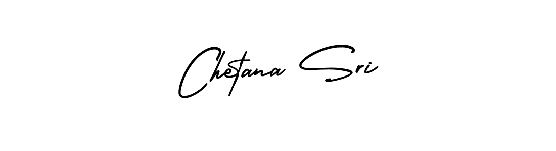 How to make Chetana Sri name signature. Use AmerikaSignatureDemo-Regular style for creating short signs online. This is the latest handwritten sign. Chetana Sri signature style 3 images and pictures png