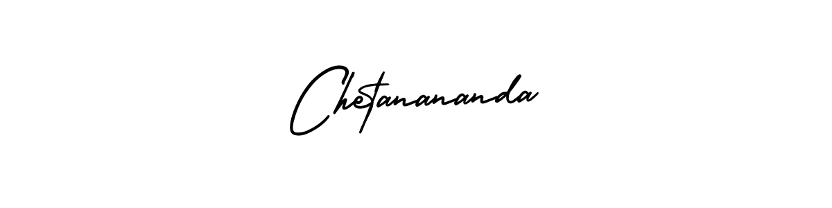 How to make Chetanananda name signature. Use AmerikaSignatureDemo-Regular style for creating short signs online. This is the latest handwritten sign. Chetanananda signature style 3 images and pictures png