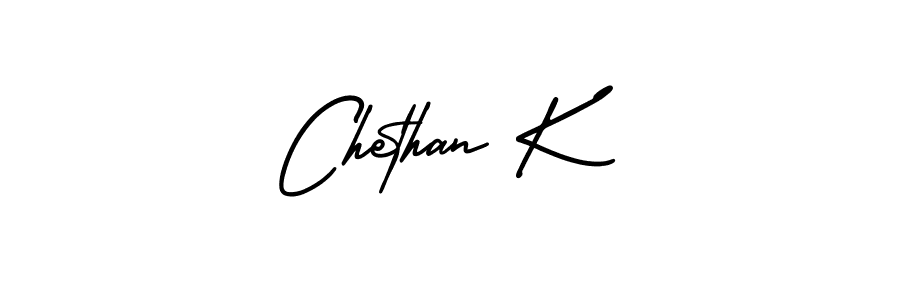 The best way (AmerikaSignatureDemo-Regular) to make a short signature is to pick only two or three words in your name. The name Chethan K include a total of six letters. For converting this name. Chethan K signature style 3 images and pictures png