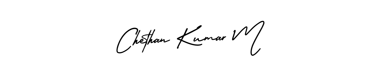 How to make Chethan Kumar M name signature. Use AmerikaSignatureDemo-Regular style for creating short signs online. This is the latest handwritten sign. Chethan Kumar M signature style 3 images and pictures png