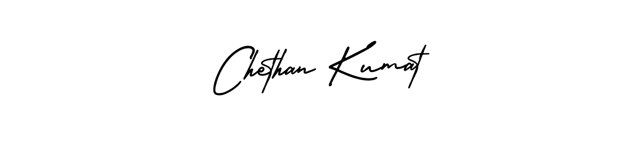 How to make Chethan Kumat name signature. Use AmerikaSignatureDemo-Regular style for creating short signs online. This is the latest handwritten sign. Chethan Kumat signature style 3 images and pictures png