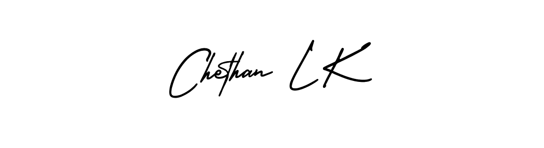 This is the best signature style for the Chethan L K name. Also you like these signature font (AmerikaSignatureDemo-Regular). Mix name signature. Chethan L K signature style 3 images and pictures png