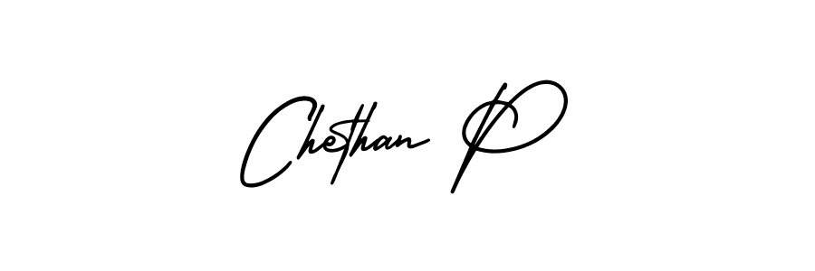 Chethan P stylish signature style. Best Handwritten Sign (AmerikaSignatureDemo-Regular) for my name. Handwritten Signature Collection Ideas for my name Chethan P. Chethan P signature style 3 images and pictures png