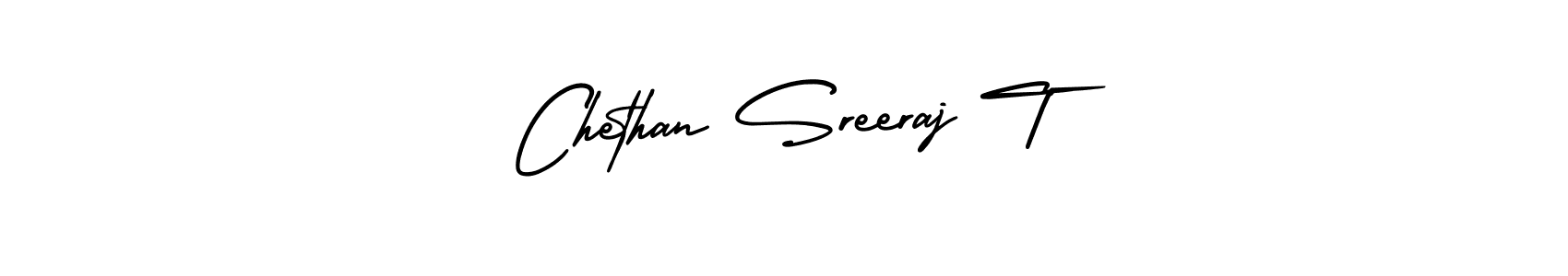 Chethan Sreeraj T stylish signature style. Best Handwritten Sign (AmerikaSignatureDemo-Regular) for my name. Handwritten Signature Collection Ideas for my name Chethan Sreeraj T. Chethan Sreeraj T signature style 3 images and pictures png