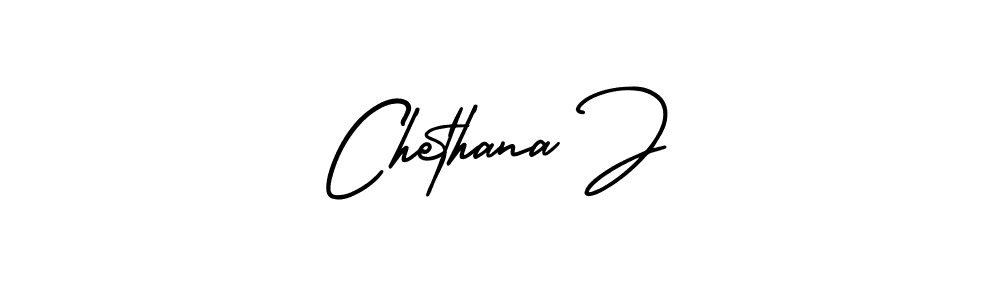 The best way (AmerikaSignatureDemo-Regular) to make a short signature is to pick only two or three words in your name. The name Chethana J include a total of six letters. For converting this name. Chethana J signature style 3 images and pictures png