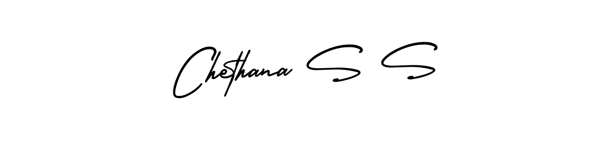 Use a signature maker to create a handwritten signature online. With this signature software, you can design (AmerikaSignatureDemo-Regular) your own signature for name Chethana S S. Chethana S S signature style 3 images and pictures png
