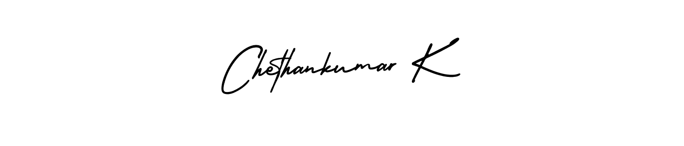 Use a signature maker to create a handwritten signature online. With this signature software, you can design (AmerikaSignatureDemo-Regular) your own signature for name Chethankumar K. Chethankumar K signature style 3 images and pictures png