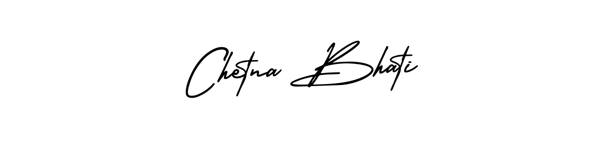 The best way (AmerikaSignatureDemo-Regular) to make a short signature is to pick only two or three words in your name. The name Chetna Bhati include a total of six letters. For converting this name. Chetna Bhati signature style 3 images and pictures png