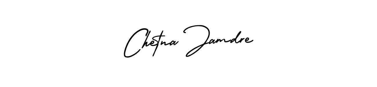 This is the best signature style for the Chetna Jamdre name. Also you like these signature font (AmerikaSignatureDemo-Regular). Mix name signature. Chetna Jamdre signature style 3 images and pictures png