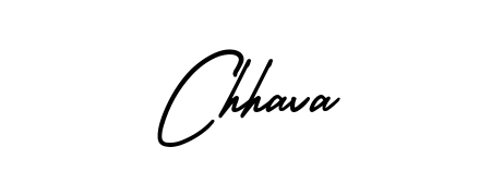 A sleek calligraphic signature for name Chhava utilizing AmerikaSignatureDemo-Regular styling. Great for adding personal signatures to photos and art. Chhava signature style 3 images and pictures png