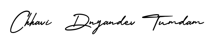 Looking for an artistic signature for Chhavi  Dnyandev Tumdam? The AmerikaSignatureDemo-Regular calligraphy style gives a sophisticated flow suitable for business cards and emails. Chhavi  Dnyandev Tumdam signature style 3 images and pictures png