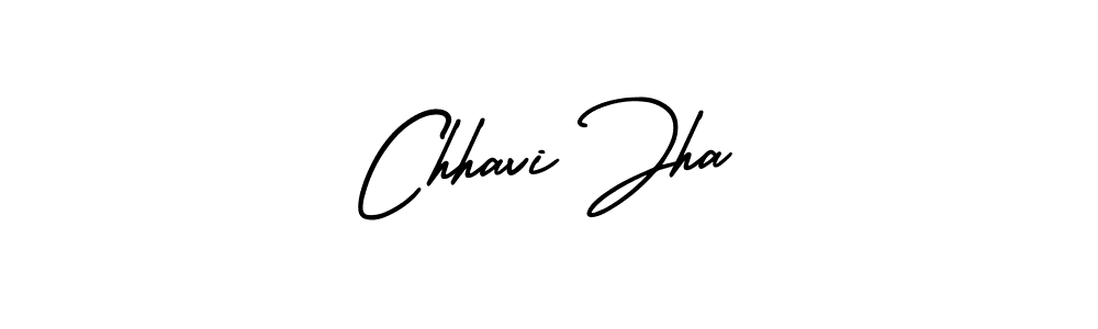 You should practise on your own different ways (AmerikaSignatureDemo-Regular) to write your name (Chhavi Jha) in signature. don't let someone else do it for you. Chhavi Jha signature style 3 images and pictures png