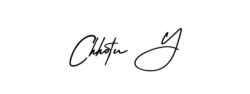 You should practise on your own different ways (AmerikaSignatureDemo-Regular) to write your name (Chhotu Y) in signature. don't let someone else do it for you. Chhotu Y signature style 3 images and pictures png