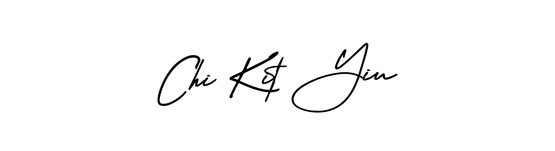 You should practise on your own different ways (AmerikaSignatureDemo-Regular) to write your name (Chi Kit Yiu) in signature. don't let someone else do it for you. Chi Kit Yiu signature style 3 images and pictures png