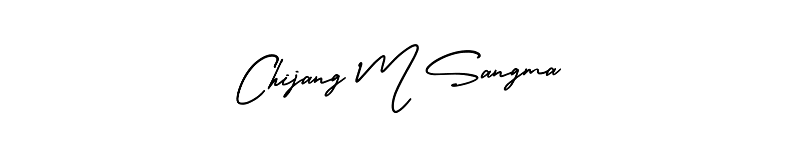 Make a beautiful signature design for name Chijang M Sangma. With this signature (AmerikaSignatureDemo-Regular) style, you can create a handwritten signature for free. Chijang M Sangma signature style 3 images and pictures png