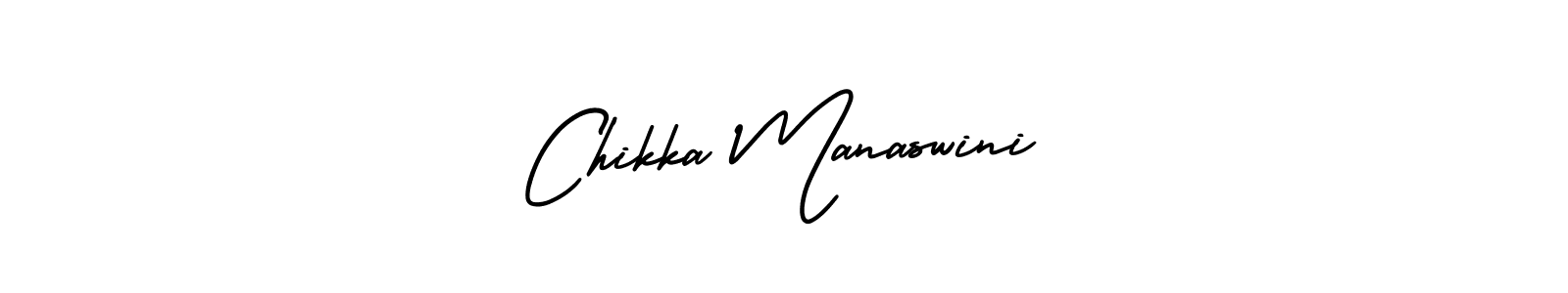 How to make Chikka Manaswini name signature. Use AmerikaSignatureDemo-Regular style for creating short signs online. This is the latest handwritten sign. Chikka Manaswini signature style 3 images and pictures png