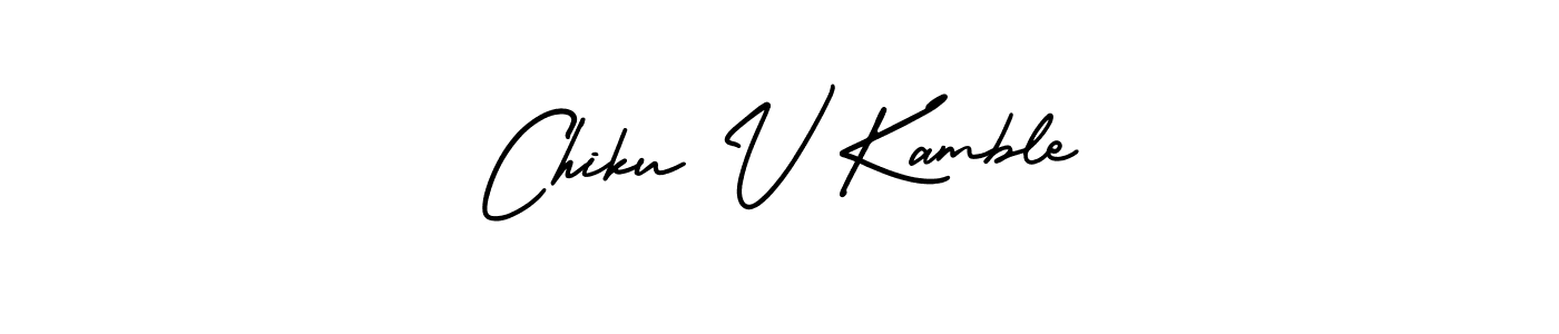 You should practise on your own different ways (AmerikaSignatureDemo-Regular) to write your name (Chiku V Kamble) in signature. don't let someone else do it for you. Chiku V Kamble signature style 3 images and pictures png