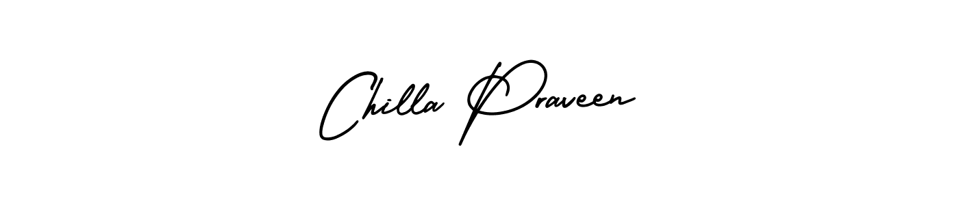 Make a short Chilla Praveen signature style. Manage your documents anywhere anytime using AmerikaSignatureDemo-Regular. Create and add eSignatures, submit forms, share and send files easily. Chilla Praveen signature style 3 images and pictures png