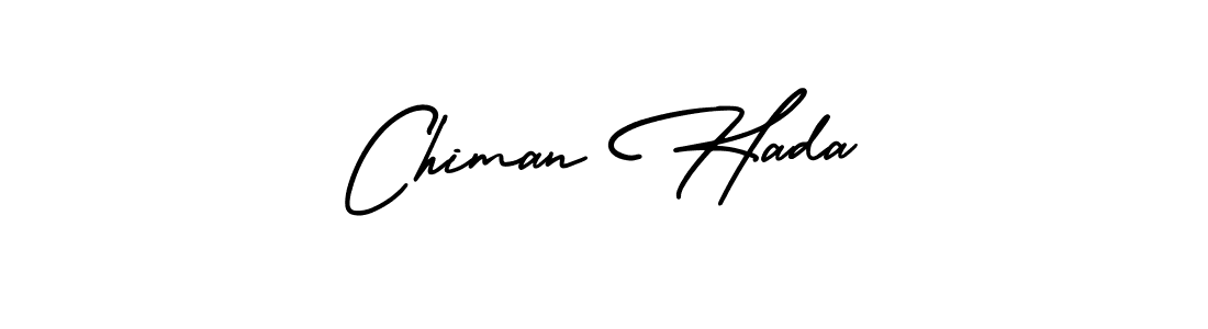 This is the best signature style for the Chiman Hada name. Also you like these signature font (AmerikaSignatureDemo-Regular). Mix name signature. Chiman Hada signature style 3 images and pictures png