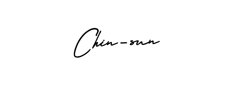 The best way (AmerikaSignatureDemo-Regular) to make a short signature is to pick only two or three words in your name. The name Chin-sun include a total of six letters. For converting this name. Chin-sun signature style 3 images and pictures png