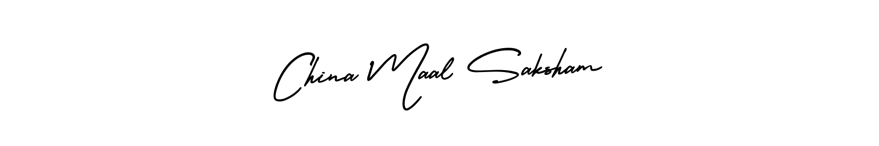 Check out images of Autograph of China Maal Saksham name. Actor China Maal Saksham Signature Style. AmerikaSignatureDemo-Regular is a professional sign style online. China Maal Saksham signature style 3 images and pictures png