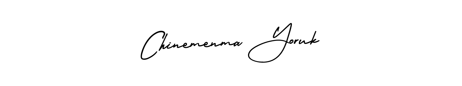 How to make Chinemenma Yoruk name signature. Use AmerikaSignatureDemo-Regular style for creating short signs online. This is the latest handwritten sign. Chinemenma Yoruk signature style 3 images and pictures png