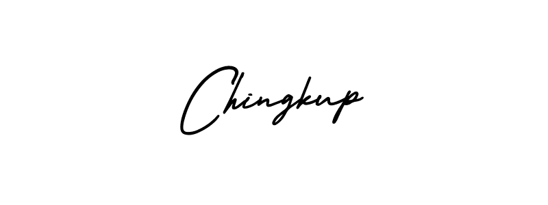 How to make Chingkup name signature. Use AmerikaSignatureDemo-Regular style for creating short signs online. This is the latest handwritten sign. Chingkup signature style 3 images and pictures png