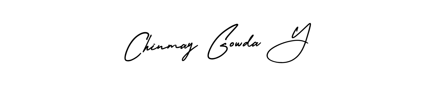 Make a beautiful signature design for name Chinmay Gowda Y. With this signature (AmerikaSignatureDemo-Regular) style, you can create a handwritten signature for free. Chinmay Gowda Y signature style 3 images and pictures png