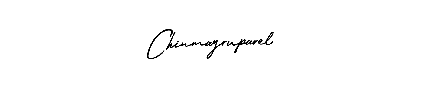 You should practise on your own different ways (AmerikaSignatureDemo-Regular) to write your name (Chinmayruparel) in signature. don't let someone else do it for you. Chinmayruparel signature style 3 images and pictures png