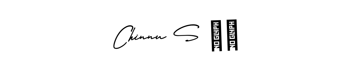 You should practise on your own different ways (AmerikaSignatureDemo-Regular) to write your name (Chinnu S ❤️) in signature. don't let someone else do it for you. Chinnu S ❤️ signature style 3 images and pictures png