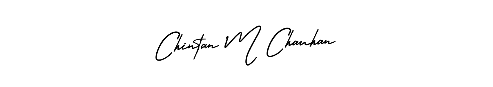 The best way (AmerikaSignatureDemo-Regular) to make a short signature is to pick only two or three words in your name. The name Chintan M Chauhan include a total of six letters. For converting this name. Chintan M Chauhan signature style 3 images and pictures png